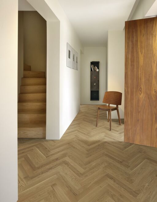 Kahrs Studio CD Herringbone Engineered Oak Flooring, Natural, Matt lacquer, 70x11x490mm Image 1