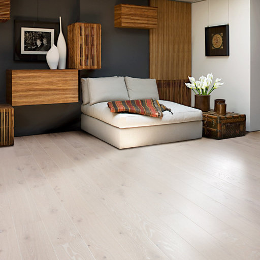 Kahrs Nouveau Snow Oak Engineered 1-Strip Wood Flooring, Brushed, Matt Lacquered, 187x15x2200mm