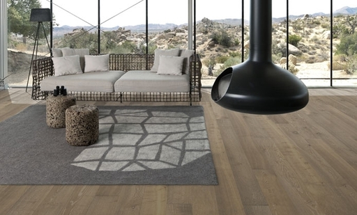 Kahrs Nouveau Greige Oak Engineered 1-Strip Wood Flooring, Light Smoked, Brushed, Matt Lacquered, 187x3.5x15mm