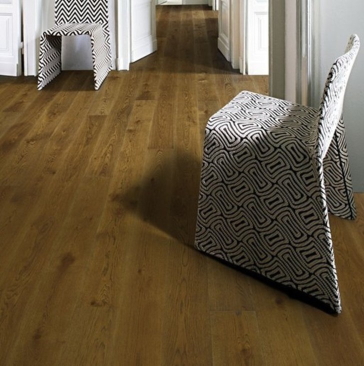 Kahrs Nouveau Rich Oak Engineered 1-Strip Wood Flooring, Brown Stained, Brushed, Matt Lacquered, 187x3.5x15mm