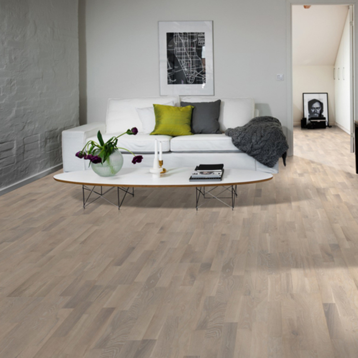 Kahrs Harmony Pale Engineered Oak Flooring, Natural, Brushed, Matt Lacquered, 15x3.5x200mm