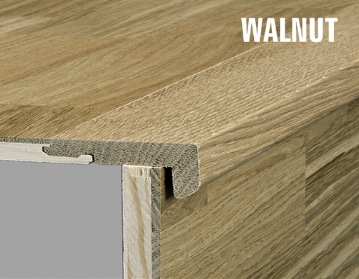 Kahrs Walnut Solid Stair Nosing for 15 mm Woodloc, Satin Lacquered, 35x60x1830mm