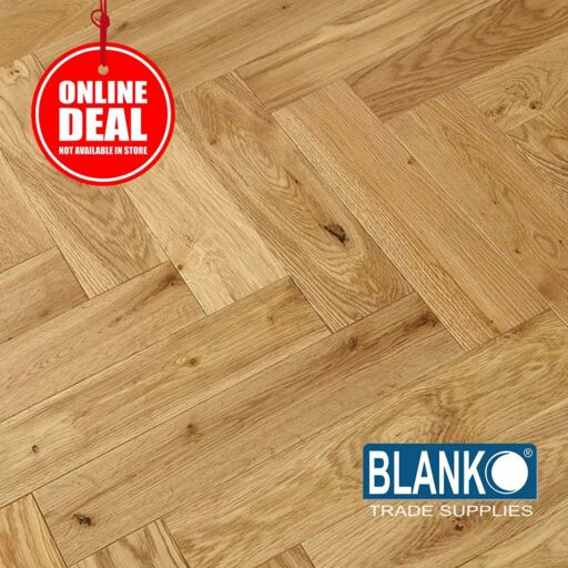 Blanko Budget Chill Hibiscus Engineered Oak Flooring, Herringbone, Natural Brushed & Lacquered, 90x15x400mm