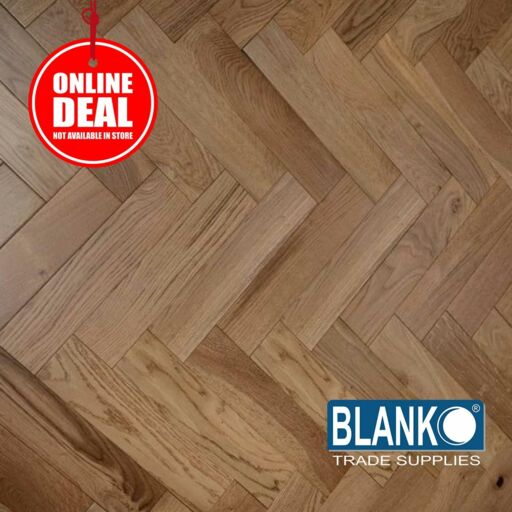 Blanko Budget Everlasting Iris Engineered Oak Flooring, Brushed & Oiled, Herringbone, 100x18x500mm