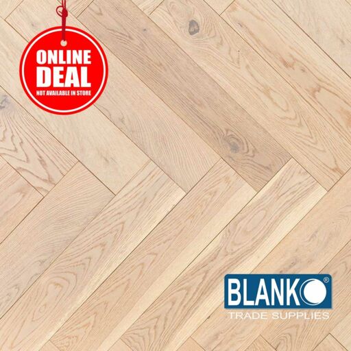 Blanko Budget Mystic Marigold Engineered Oak Flooring, Herringbone, Invisible Oiled, Rustic, 125x15x600mm