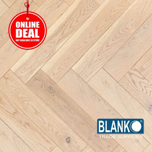 Blanko Budget Mystic Marigold Engineered Oak Flooring, Herringbone, Invisible Oiled, Rustic, 125x15x600mm