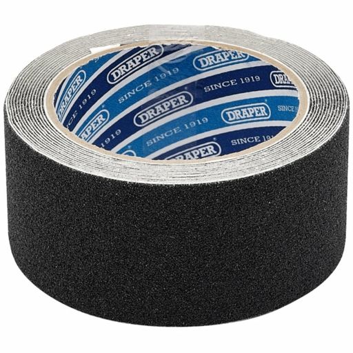 Draper Heavy Duty Safety Grip Tape Roll, 3.7m x 50mm, Black