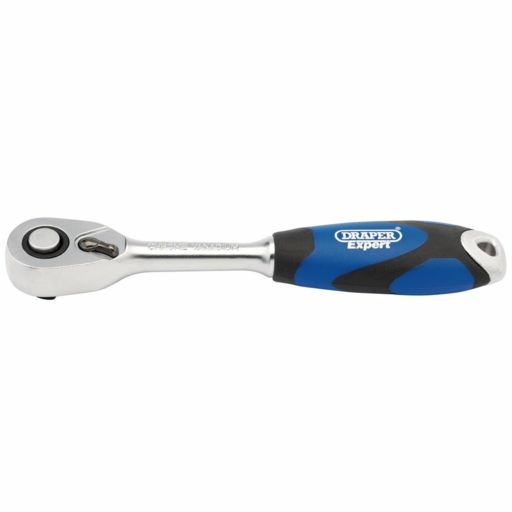 Draper Soft Grip Reversible Ratchet, 1,4 Sq. Dr., 72 Tooth