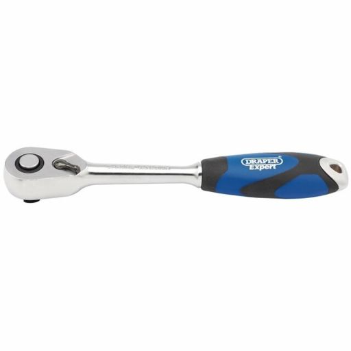 Draper Soft Grip Reversible Ratchet, 3,8 Sq. Dr., 72 Tooth