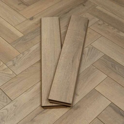 Evergreen Grey Oyster Herringbone Laminate Flooring, 100x12x600mm