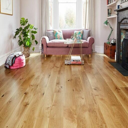 Evergreen Oxford Engineered Oak Flooring, Natural, Brushed & Lacquered, 125x14xRLmm