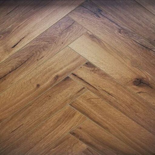 Evergreen Smoked Oak Herringbone Laminate Flooring, 100x12x600mm