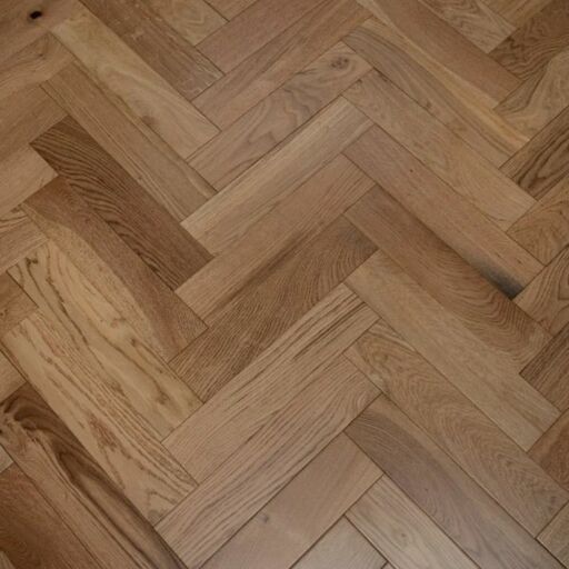 Evergreen Warwick Scandinavian Engineered Oak Flooring, Herringbone, Brushed & Oiled, 100x18x500mm
