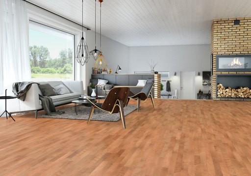 Junckers Beech SylvaRed Solid 2-Strip Wood Flooring, Ultra Matt Lacquered, Harmony, 129x14mm