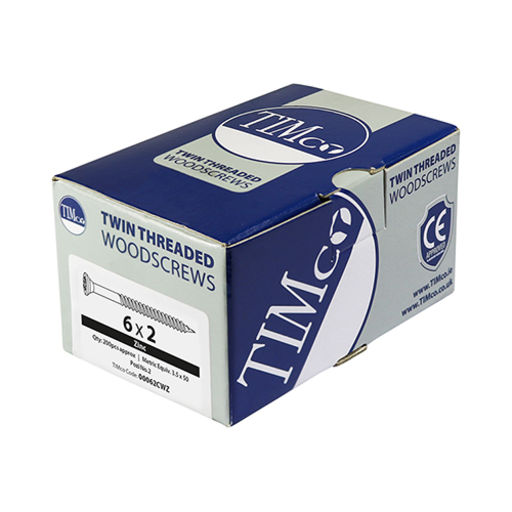 TIMco Twin-Thread Woodscrews - PZ - Double Countersunk - Zinc 5.0x100mm