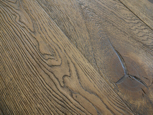 Tradition Antique Oak Engineered Flooring, Rustic, Distressed, Brushed, Dark Brown, 190x20x1900mm