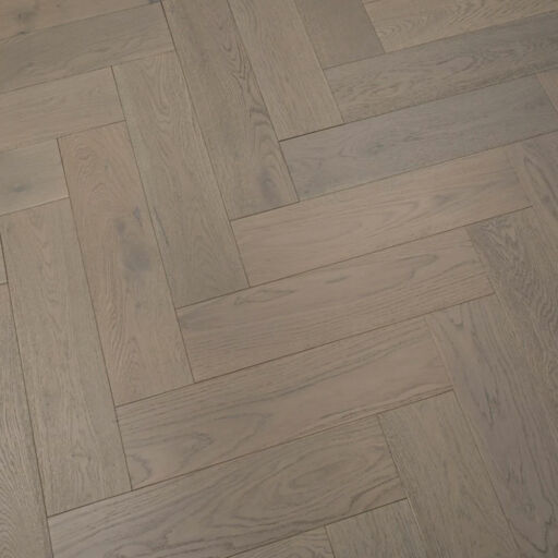 Tradition Engineered Oak Parquet Flooring, Herringbone, Grey, Brushed, UV Lacquered, 150x14x600mm