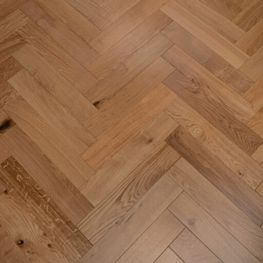 Tradition Engineered Oak Parquet Flooring, Herringbone, Natural, Lacquered, 90x14x450mm