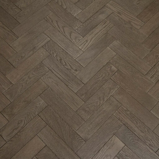 Tradition Herringbone Engineered Oak Parquet Flooring, Gunmetal, Grey, 80x18x300mm