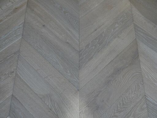 Tradition Smoked Rock Grey Chevron Engineered Oak Flooring, Prime, Unfinished, 90x14x510 mm