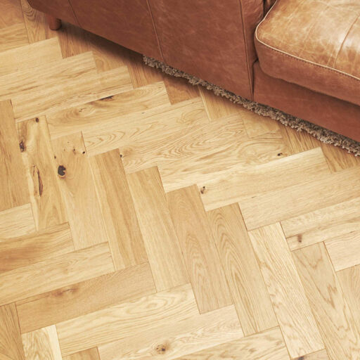 V4 Deco Parquet, Brushed Matt Engineered Oak Flooring, Rustic, Brushed & Matt Lacquered, 90x14x400mm