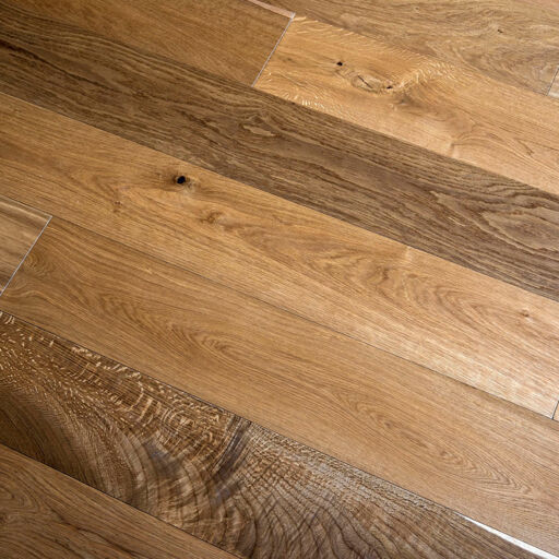 V4 Deco Plank, Smoked Oak Engineered Flooring, Rustic, Brushed & UV Oiled, 190x14x1900mm