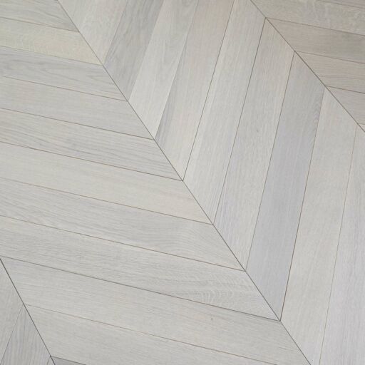 V4 Tundra Chevron, Misty Grey, Engineered Oak Flooring, Rustic, Brushed & UV Oiled, 90x9x610mm