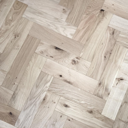 V4 Unfinished, Engineered Oak Parquet Flooring, Smooth Sanded, Rustic, 90x14x400mm